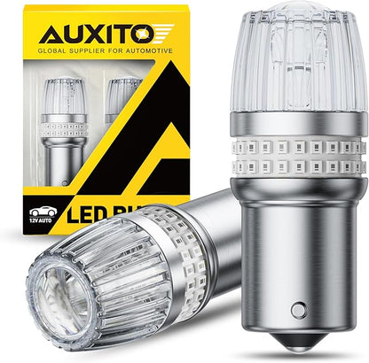 AUXITO Latest 1156 LED Bulbs Red Brake Lights Tail Lights, 700% Brighter 7506 BA15S P21W 1141 1003 LED Bulbs with Projector for Stop Third Brake Backup Reverse Tail Turn Signal Marker Light, Pack of 2