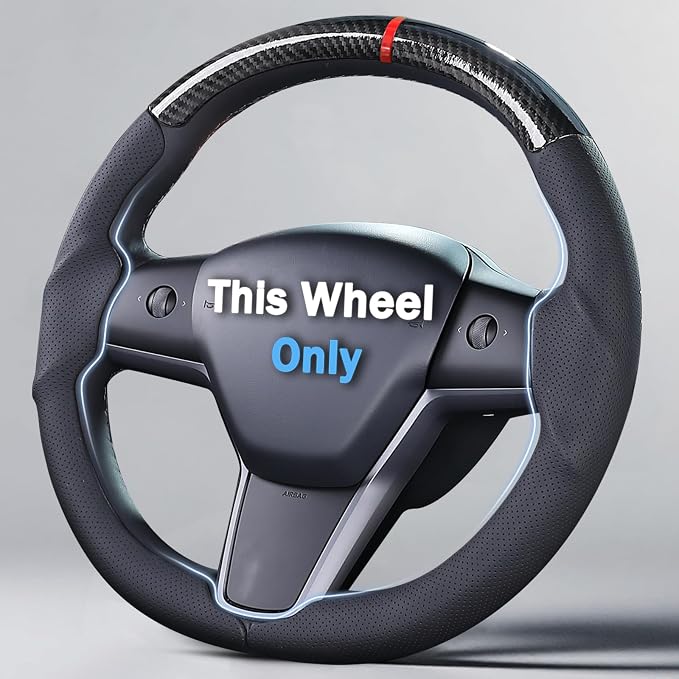 Steering Wheel Cover for 2017-2023 Tesla Model 3 2020-2024 Tesla Model Y, Car Steering Wheel Cover for Tesla Model 3/Y Accessories, Black