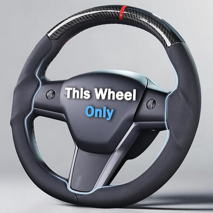 Steering Wheel Cover for 2017-2023 Tesla Model 3 2020-2024 Tesla Model Y, Car Steering Wheel Cover for Tesla Model 3/Y Accessories, Black