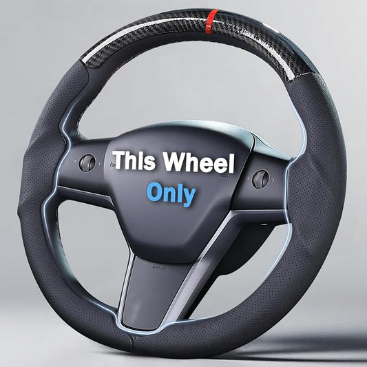 Steering Wheel Cover for 2017-2023 Tesla Model 3 2020-2024 Tesla Model Y, Car Steering Wheel Cover for Tesla Model 3/Y Accessories, Black