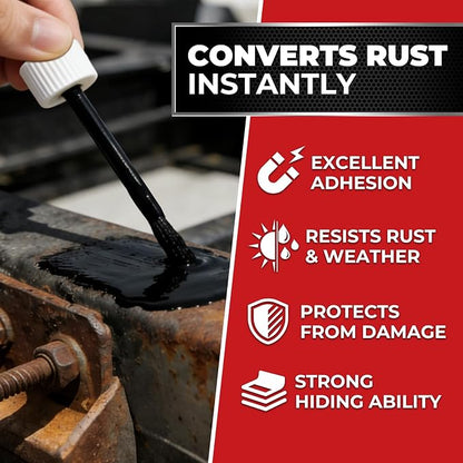 Rust Black Touch Up Paint, Multi Surface Acrylic Black Touch Up Paint Pen Scratch Repair for Rust Metal,Walls,Cabinets,Appliances,Wood,Door,Furniture,Enamel, High Temperature Heat Resistant, 1.5 Fl Oz