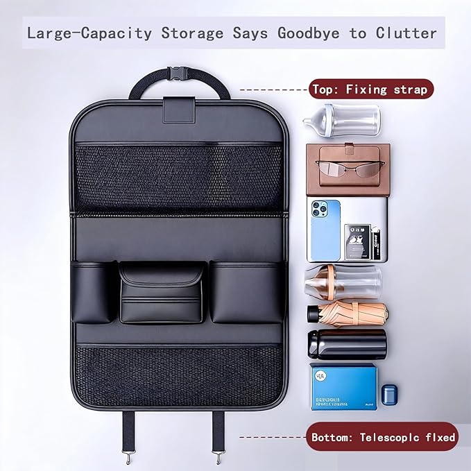 1 Pack - Car Organizer, Back Seat Car Organizer, Back Seat Organizer, Seat Organizer, Car Organizer and Storage Box.(Brown)