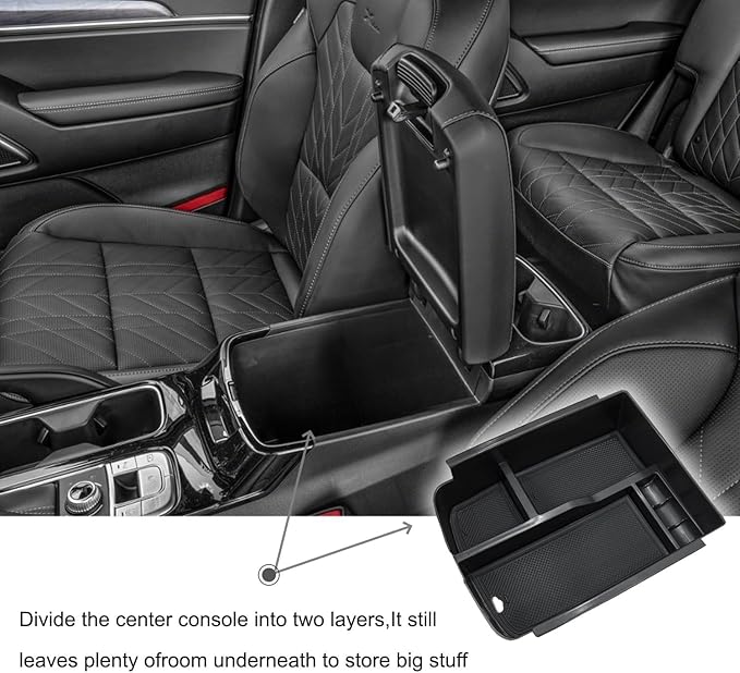 Compatible with Kia Telluride 2026-2020 Center Console Armrest Storage Tray Box ABS Insert Organizer Glove Console Separation Glove Pallet Phone Holder Full Cover