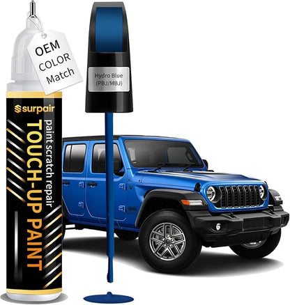 Hydro Blue PBJ/MBJ Touch up Paint for JEEP OEM Color Match Car Scratch Repair Kit for Nicks & Chips Scratches Quick & Easy Paint Fix 2-In-1 Car Scratch Remover Pen