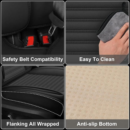 Seat Covers Fit for Nissan Rogue 2015-2026, Breathable and Comfortable Leather Car Seat Cover, Deluxe Waterproof Cushion Cover Auto Interior Accessories (Black)