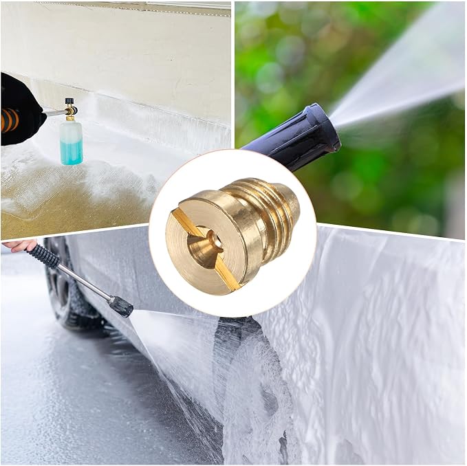 M METERXITY 6-Pack Foam Cannon Orifice Nozzle, 1.3mm Brass Universal Thread Tips for Snow Foam Lance/Garden Hose/Kitchen Cleaners, Sprayer Connector Replacement Nozzles