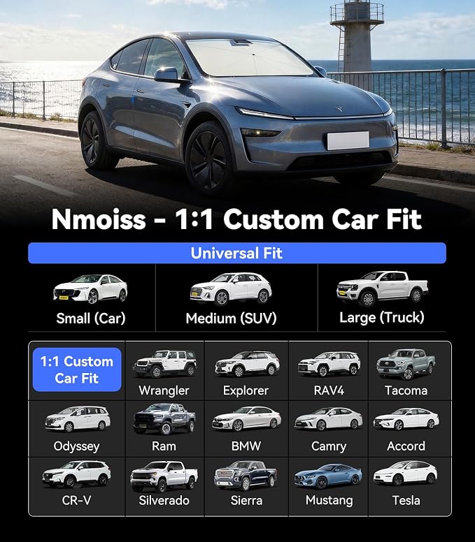 Nmoiss Windshield Sun Shade Umbrella Fit for CrossTrek 2018-2026 Accessories, [Vinyl Coating Heat Shield] Protect Car from Sun Rays & Heat Damage Keep Cool and Protect Interior