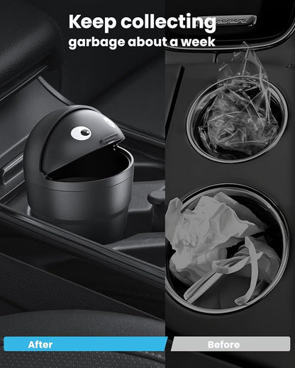 Mini Car Trash Can Cupholder with Lid for Women Cute Looking, 520ML Small Car Garbage Can for Cup Holder Side Door Storage Solid Liquid Waste Without Leakage