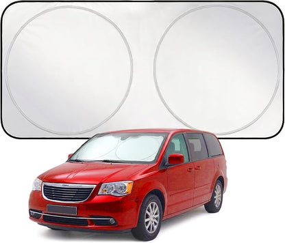 EzyShade Windshield Sun Shade with Shield-X Reflective Technology. See Vehicle Size-Chart. Foldable 1-Piece Car Sunshade for Front Windshield Window SUV Van Truck. Sun Visor Heat Shield. X-Large Size
