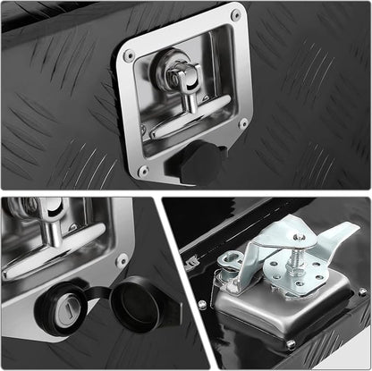 DNA MOTORING Truck Tool Box Lockable Storage Box, Truck Bed Tool Box Trailer Tongue Box Aluminum Truck Tool Box for Bed of Truck, with Lock & Keys, 30" W X 18" H X 17.3" D, Black,TBOX-T5-014-BK