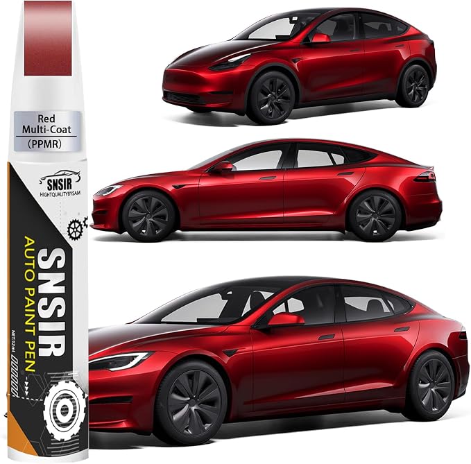 Car Touch up Paint(Red Multi-Coat(PPMR)) Compatible with Tesla Model Y/3/X/S, Car Paint Pen Scratch Repair Two-In-One Touch Up Paint, Premium Car Scratch Remover for Deep Scratches