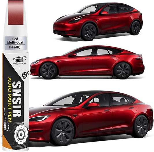 Car Touch up Paint(Red Multi-Coat(PPMR)) Compatible with Tesla Model Y/3/X/S, Car Paint Pen Scratch Repair Two-In-One Touch Up Paint, Premium Car Scratch Remover for Deep Scratches