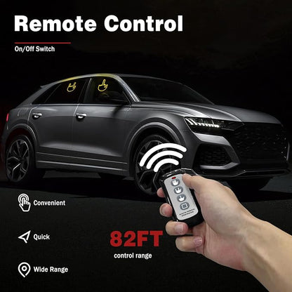 DIBMS Car Gesture Decorative Lights, Ambient Lighting, Rechargeable LED Gesture Lights for Car Road Rage LED Signs Calm Road Rage, Remote Control Triple Mode Fun Finger Lights (Yellow)
