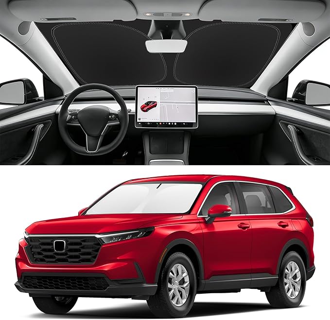 Custom Fit Windshield Sun Shade for HondaCRV 2023-2026, Blocks UV & Heat, Front Window Sunshade Accessories, Easy Fold & Store Keep Your Car Cooler