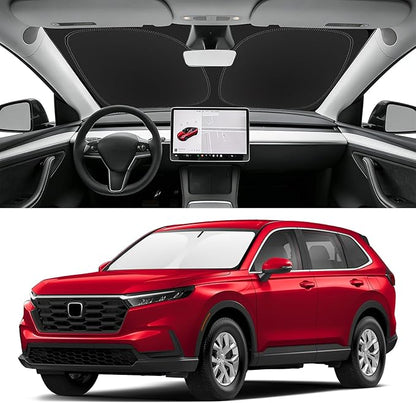 Custom Fit Windshield Sun Shade for HondaCRV 2023-2026, Blocks UV & Heat, Front Window Sunshade Accessories, Easy Fold & Store Keep Your Car Cooler