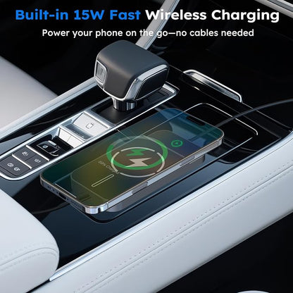 Wireless CarPlay Adapter with Magnetic 15W Fast Charging for iPhone 17/16/15/14/13/12 Series – Wired to Wireless CarPlay Converter, Auto-Connection Plug & Play