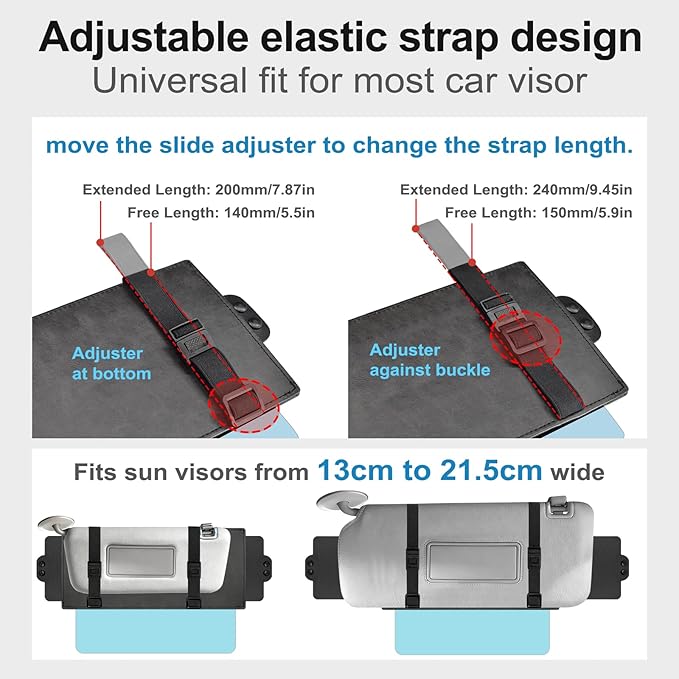 Veharvim Sun Visor Extender for Car (Polarized, UV400, PC Lens, 2 Side Sunshade), Car Visor Extender Sun Blocker, Visor Extender Attachment, Anti-Glare Sun Visor Accessory for Safe Driving (2 Pack)