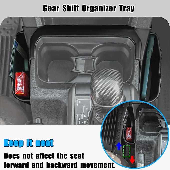 Center Console Gear Shift Storage Box Compatible with Toyota Tacoma 2023-2016 3rd Gen Interior Organizer Tray Accessories-NOT FIT Manual Transmission
