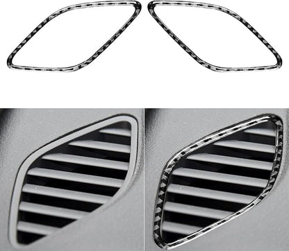 Real Premium Carbon Fiber Sticker Compatible with Audi A3 S3 RS3 8V 2013 2014 2015 2016 2017 2018 2019 Car Dashboard Sides defogging air Vent Decor Auto Interior Accessories Trim Black