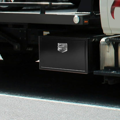 27.5 inch Steel Underbody Truck Tool Box w/T-Handle Latch, Heavy Duty Truck ToolBox Truck Storage Organizer For Organization And Storage, 27.5"x 10"x 11" inch Black