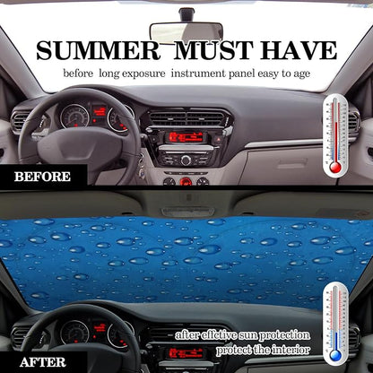 Woanger Windshield Sun Shade Foldable Car Front Window Covers for Car Accessories Sun Heat UV Rays Visor Protector Protection for Universal Cars SUV Truck (Water Droplet)