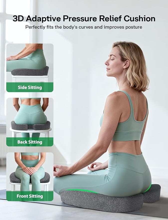 Medisana Gel Wheelchair-Seat-Cushions for Pain Relief, GC 100 Cooling-Cushions for Tailbone, Sciatica, Back & Hip Support and Pressure Sore, Ergonomic Office Chair Cushion for for Seniors and Adults