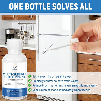 White Paint Multi Surface Semi-Gloss White Touch Up Paint Repair for Metal,Wall,Door,Cabinets,Wood,Furniture, Appliance,Metal, Acrylic Touch Up Paint Pen, Enamel 30ML