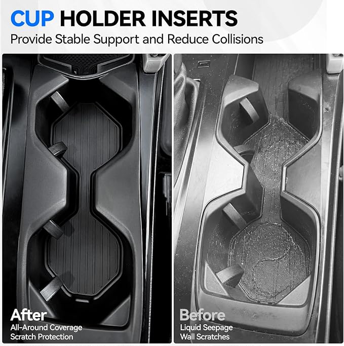 ELECFRESH 4PCS Center Console Organizer Tray for 2025 2026 Toyota Camry Accessories, Armrest Storage Box, Cup Holder, Wireless Charging Mat for Toyota Camry