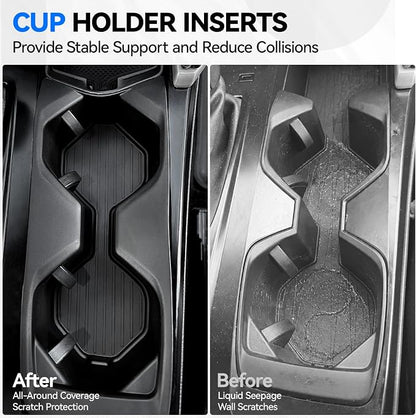 ELECFRESH 4PCS Center Console Organizer Tray for 2025 2026 Toyota Camry Accessories, Armrest Storage Box, Cup Holder, Wireless Charging Mat for Toyota Camry