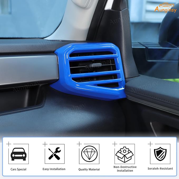 Aunginsy Car Center Console Side Air Conditioning Outlet Trim Cover Compatible with Toyota Tundra/Sequoia 2022-2026, Dashboard Side A/C Wind Vent Panel Decorative Frame Protector Interior Accessories