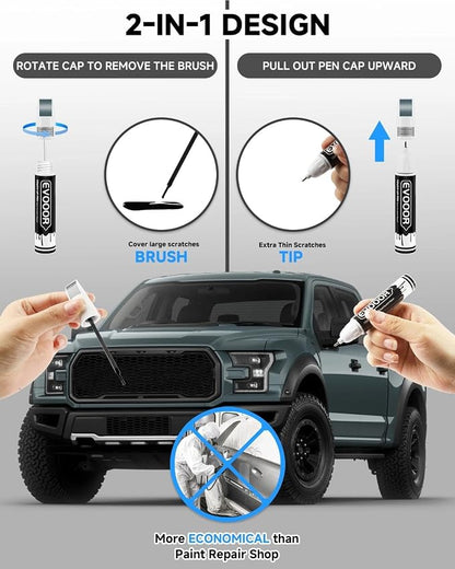Touch Up Paint for Ford – Exact Match 2 in 1 Paint Pen for Chips and Nicks Repair (Cactus Gray(NE/M7457))