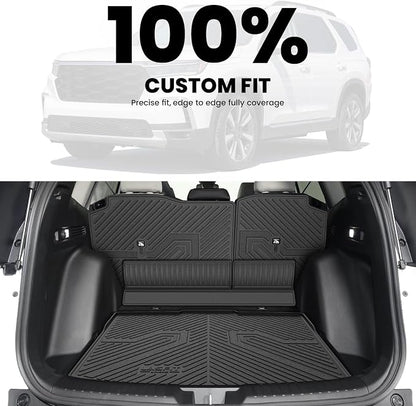 LASFIT Cargo Mat with Backrest Mat for Honda CR-V 2026 2025 2024 2023 Gasoline (Not for Hybrid), All Weather Custom Fit TPE Trunk Mat Trunk Liner Cargo Liner with Seatback Mat (Lower Position)
