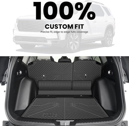 LASFIT Full Set Floor Mats for Honda CR-V 2026 2025 2024 2023 Gasoline (NOT for Hybrid), All Weather TPE Custom Fit Floor Liners 1st & 2nd Row & Seat Back Mat & Cargo Mat (Lower Position)