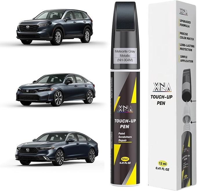 XNA Meteorite Gray Metallic(NH-904M) for Honda Touch Up Paint, Car Scratch Remover for Nicks and Chips Repair, 2-In-1 Quick & Easy Fix Car Scratch Repair Kit with Exact Color-Matched