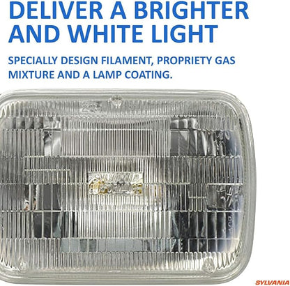 SYLVANIA - H6054 SilverStar Sealed Beam Headlight - High Performance Halogen Headlight Replacement (142x200), Brighter & Whiter Light for Added Clarity Down Road and Sideroad, (Contains 1 Bulb)