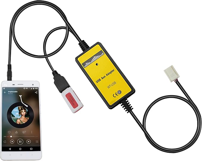 Car Audio Input Adapter, USB AUX CD Changer for Toyota Corolla 2005-2011, Camry 2006-2011, Auris 2007-2011, Avensis 2003-2011, Tacoma 2005-2011