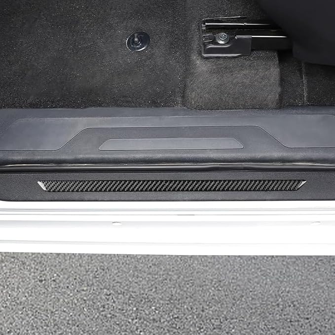 NVCNX Real Premium Carbon Fiber for Toyota Tundra 2022-2026 2023 2024 2025 Door Sill Scuff Plate Door Entry Guard Protector Cover Interior Trim Accessories Overlay Sticker 4PCs not for Extended Cab