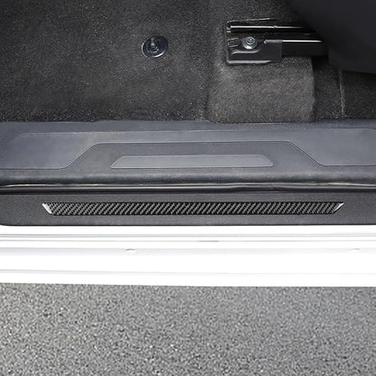 NVCNX Real Premium Carbon Fiber for Toyota Tundra 2022-2026 2023 2024 2025 Door Sill Scuff Plate Door Entry Guard Protector Cover Interior Trim Accessories Overlay Sticker 4PCs not for Extended Cab