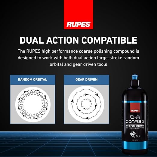 RUPES 1000 ml D-A Coarse High Performance Cut Polishing Compound for Car Detailing & Removing Scratches (Pack of 1) | Micro-Abrasive Technology | Reduces Oxidation and Removes Severe Swirl Marks