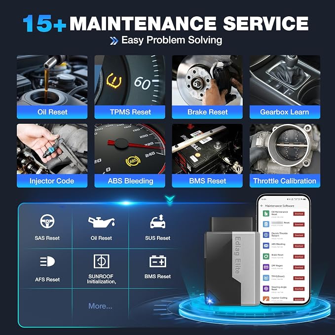 Ediag Elite KINGBOLEN Bluetooth OBD2 Scanner, Lifetime NO Cost Update Bidirectional Scan Tool for iOS & Android, Wireless Full System Car Diagnostic Scanner, 15+ Reset Service, CANFD, FCA AutoAuth