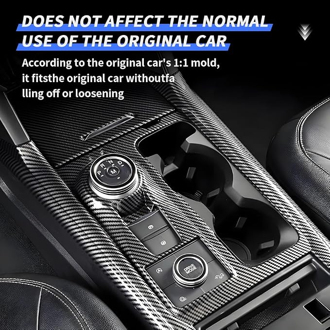Car Center Console Gear Shift Panel Trim Cover for Ford Explorer 2020 2021 2022 2023 2024 Auto Interior Decorations Accessories Central Control Protection Frame Carbon Fiber Style Kit