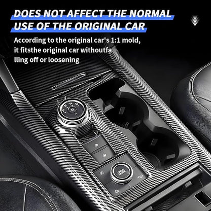 Car Center Console Gear Shift Panel Trim Cover for Ford Explorer 2020 2021 2022 2023 2024 Auto Interior Decorations Accessories Central Control Protection Frame Carbon Fiber Style Kit