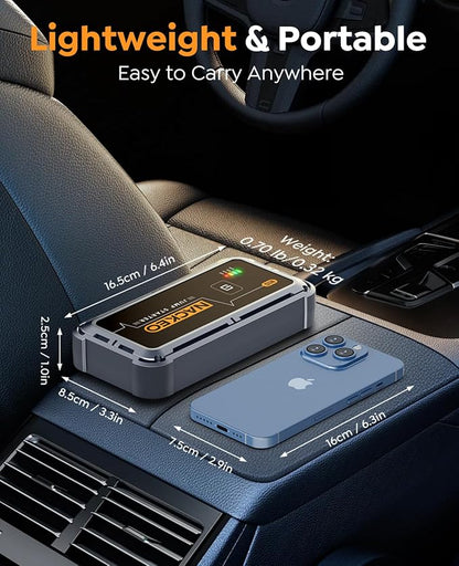 Portable Car Battery Jump Starter 5000A Car Jump Starter Battery Pack (9.0L Gas/8.5L Diesel), 12V Jump Box Car Battery Jumper Starter Portable Jumper Cables, Fast Charge, Lights, Compact