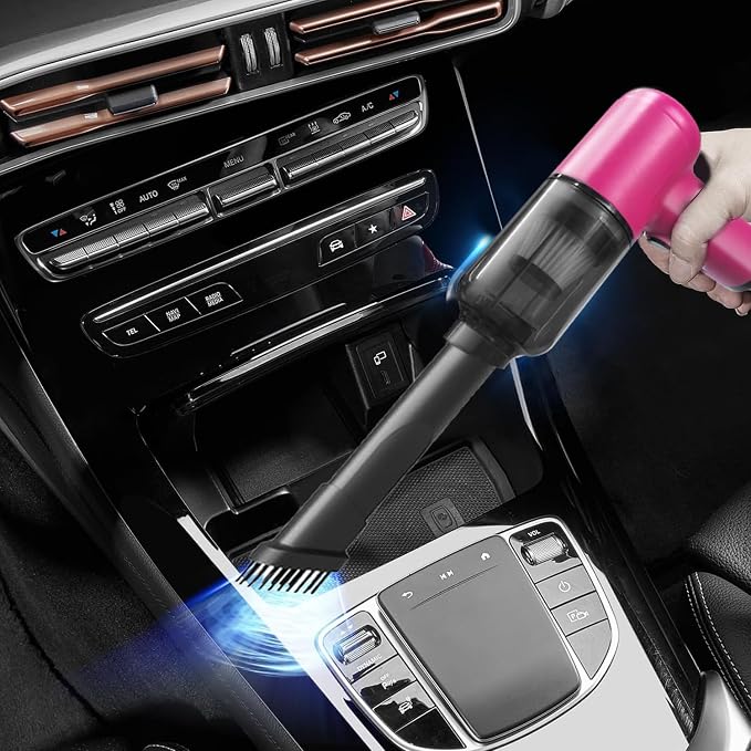 Portable Car Vacuum Cordless,2-in-1 Blow Suction Handheld Cleaner with Multi-Nozzles, Rechargeable Mini Vacuum for Car, Home, Office, Pet Hair, Sofa, Keyboard.