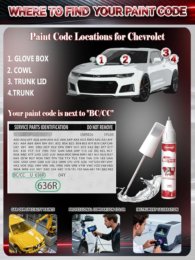 GLU/WA328E Midnight Blue Metallic Car Touch Up Paint for Chevrolet, Color Accurate Two-In-One Car Paint Scratch Repair Pen, Professional Scratch Remover for Vehicles Chips and Nicks Scuff