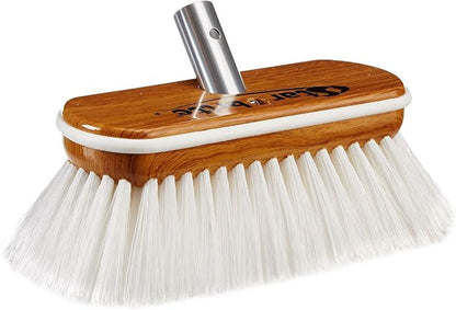 STAR BRITE 8" Premium Cleaning Brush – Synthetic Wood Block with High-Density Star Prene Fibers for Boat Decks, Docks & Tough Surfaces – Fits Extend-A-Brush Handles – Stiff Bristle, White (040172)