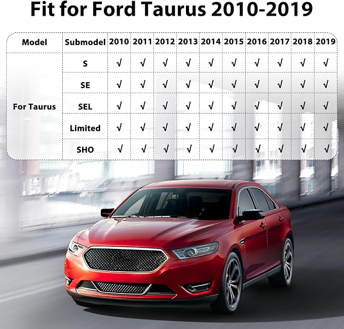 Floor Mats & Cargo Liner Ford Taurus 2019 2018 2017 2016 2015 2014 2013 2012 2011 2010 Custom Fit All-Weather TPE Waterproof Anti-Slip Vehicle Accessories 1st & 2nd & Trunk Mat