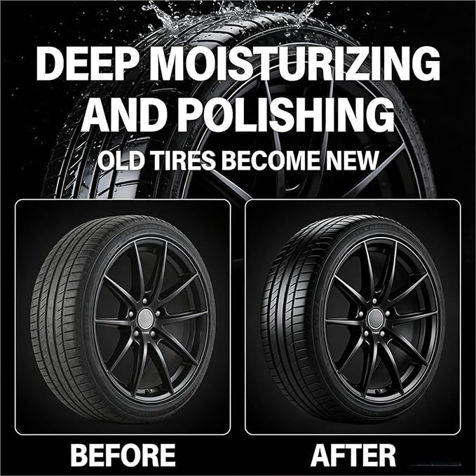 Car Tire Ceramic Coating, 2026 Powerful Wheel Cleaning Refurbish Wax with UV Blocking Dust, Tyre Nourish Cream, Tire Shine Cream for Long-Lasting Auto Care(1Pcs)
