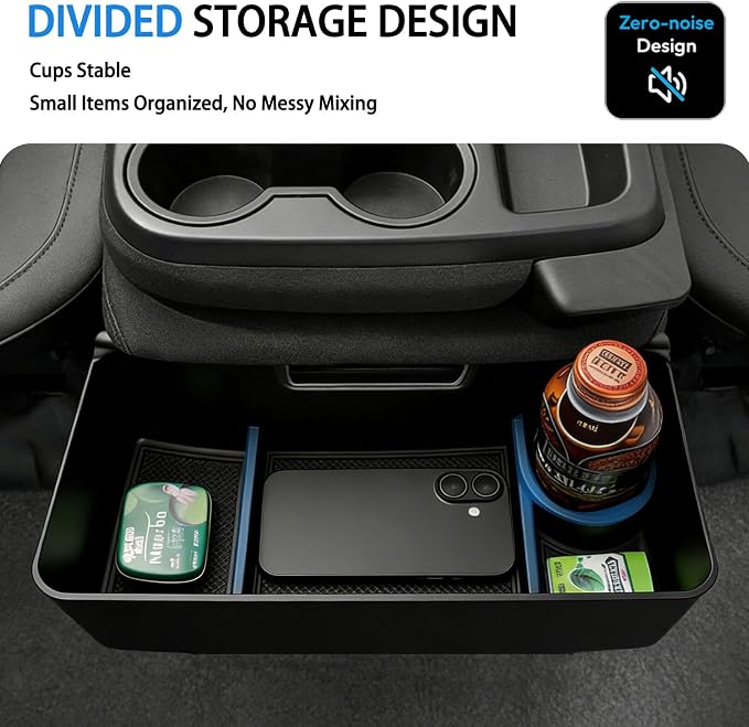 Autorder Center Console Hanging Organizer for 2019-2026 Chevy Silverado/GMC Sierra 1500 & 2020-2026 Chevrolet Silverado/Sierra 2500HD 3500HD Accessories - Split-Bench Folding Seat Only