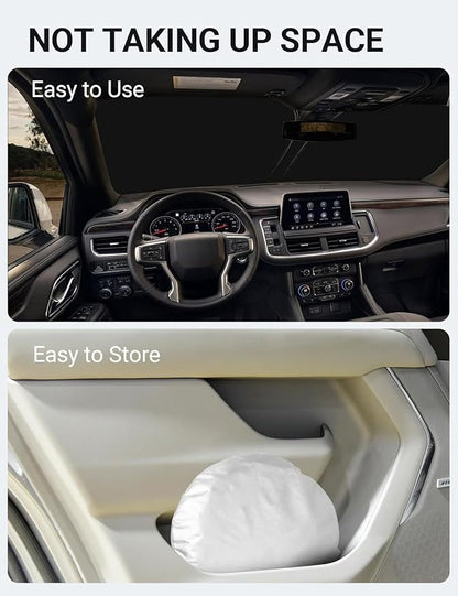 Proadsy 2026 Upgrade Windshield Sun Shade Custom Fit 2021-2025 2026 Chevrolet Tahoe 4-Layer Foldable Front Sunshade Protector Sun Visor Blocks UV Rays Keep Car Cooler Accessories